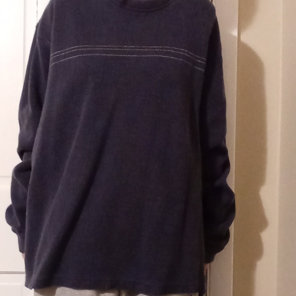 Long-Sleeved, Striped Blue Shirt